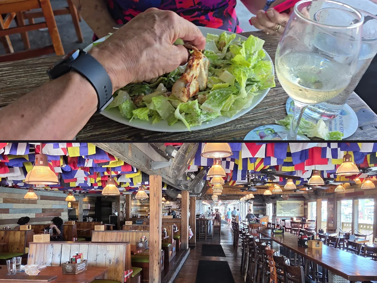 Bright restaurant interior with coastal decor.